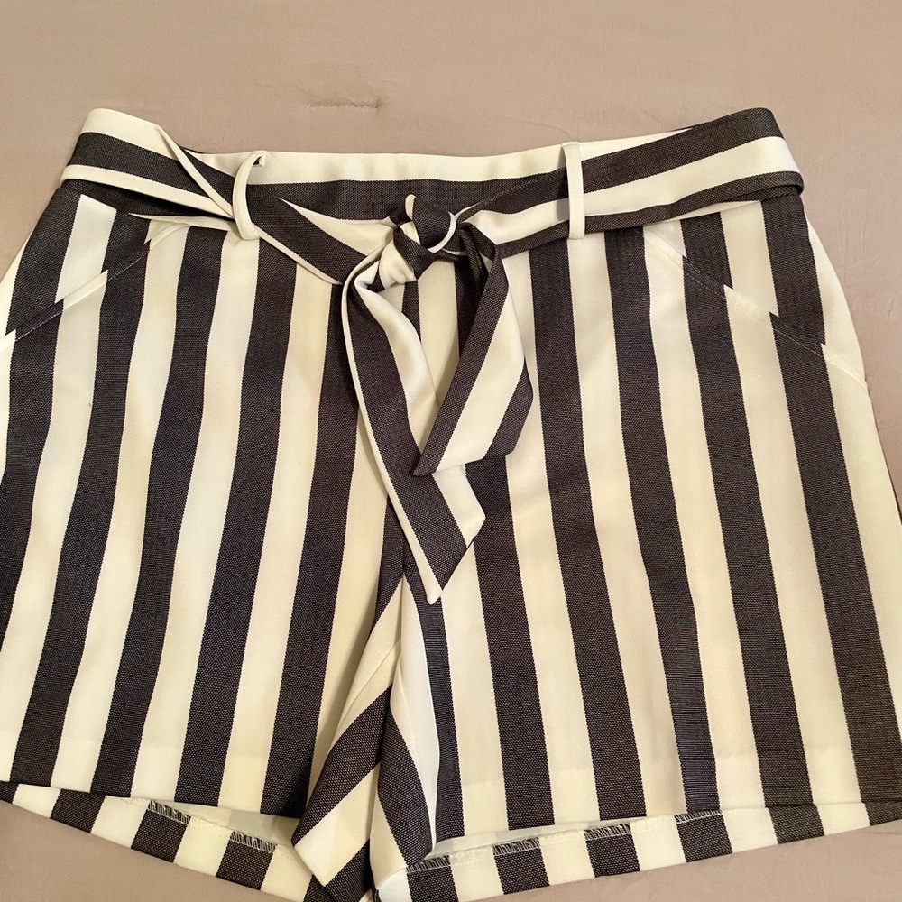 Striped Blue and White Women's Shorts